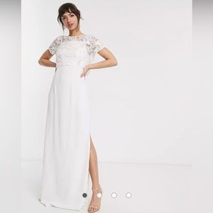 French Connection bridal Isla Embellished Column Dress